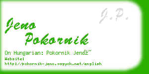 jeno pokornik business card